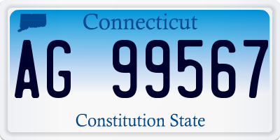 CT license plate AG99567