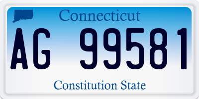 CT license plate AG99581