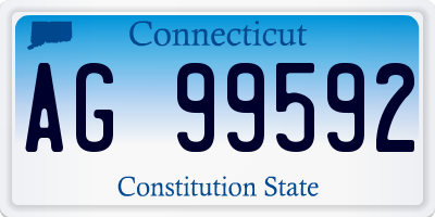 CT license plate AG99592