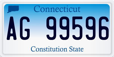 CT license plate AG99596