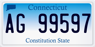 CT license plate AG99597