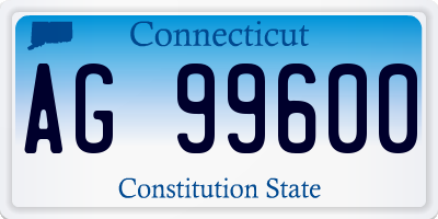 CT license plate AG99600