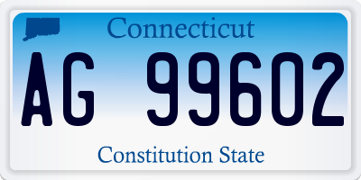 CT license plate AG99602
