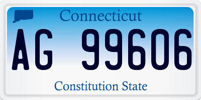 CT license plate AG99606