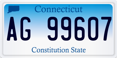 CT license plate AG99607