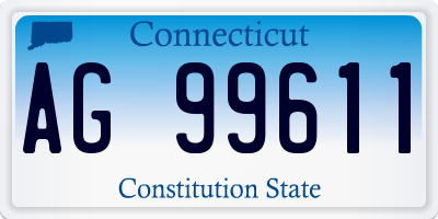 CT license plate AG99611