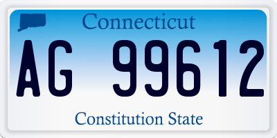 CT license plate AG99612