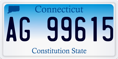 CT license plate AG99615
