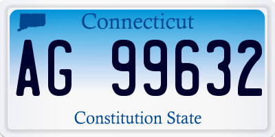 CT license plate AG99632