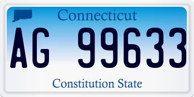 CT license plate AG99633
