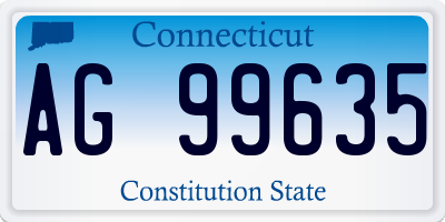 CT license plate AG99635