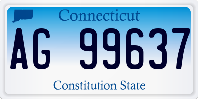 CT license plate AG99637