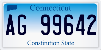 CT license plate AG99642