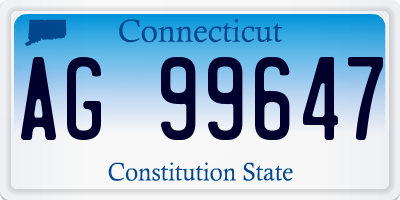 CT license plate AG99647
