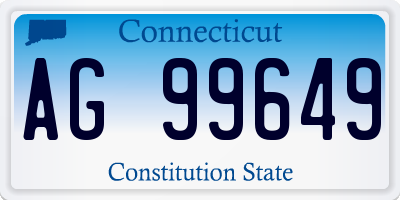 CT license plate AG99649
