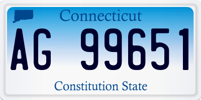 CT license plate AG99651