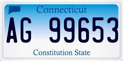 CT license plate AG99653