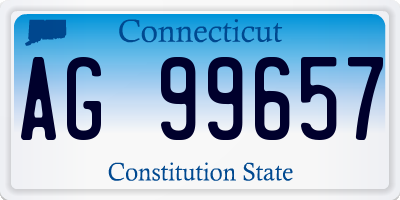 CT license plate AG99657