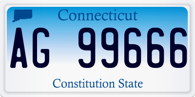 CT license plate AG99666
