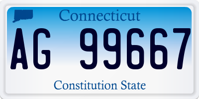 CT license plate AG99667