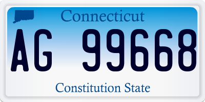 CT license plate AG99668