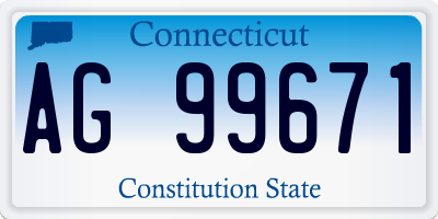 CT license plate AG99671