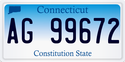 CT license plate AG99672