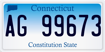 CT license plate AG99673