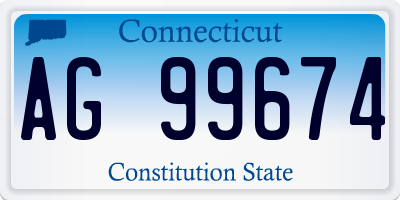 CT license plate AG99674