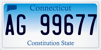 CT license plate AG99677