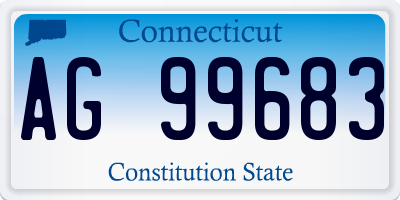 CT license plate AG99683
