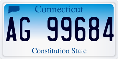 CT license plate AG99684