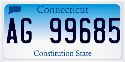 CT license plate AG99685