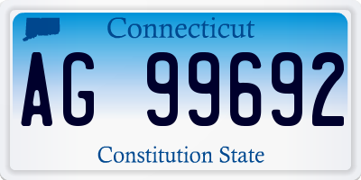 CT license plate AG99692