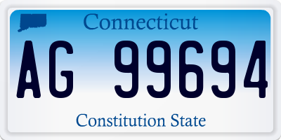CT license plate AG99694