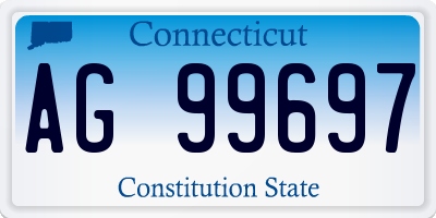 CT license plate AG99697
