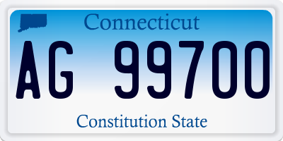 CT license plate AG99700