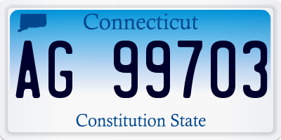 CT license plate AG99703