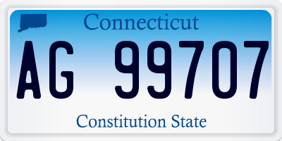 CT license plate AG99707