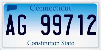 CT license plate AG99712