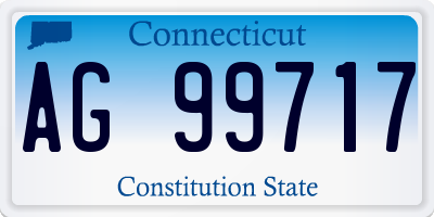 CT license plate AG99717