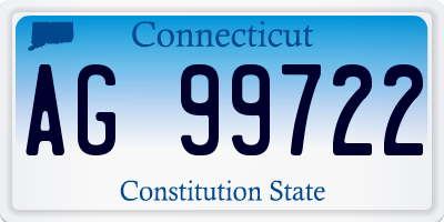 CT license plate AG99722
