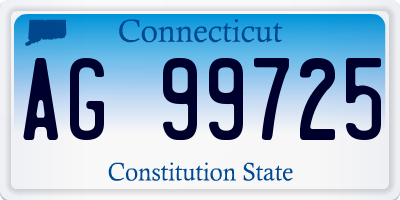 CT license plate AG99725