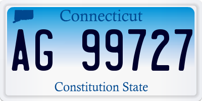 CT license plate AG99727