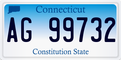 CT license plate AG99732