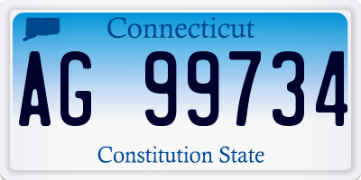 CT license plate AG99734