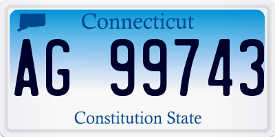 CT license plate AG99743
