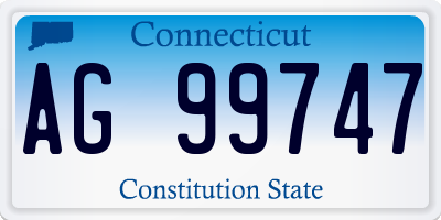 CT license plate AG99747