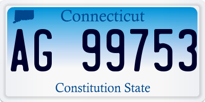 CT license plate AG99753