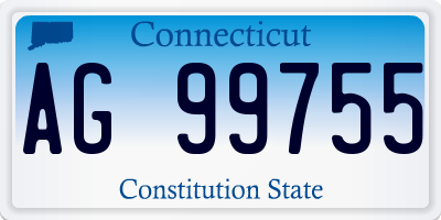 CT license plate AG99755